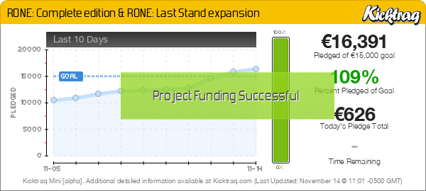 RONE: Complete edition & RONE: Last Stand expansion -- Kicktraq Mini RONE: Complete edition & RONE: Last Stand expansion -- Kicktraq Mini